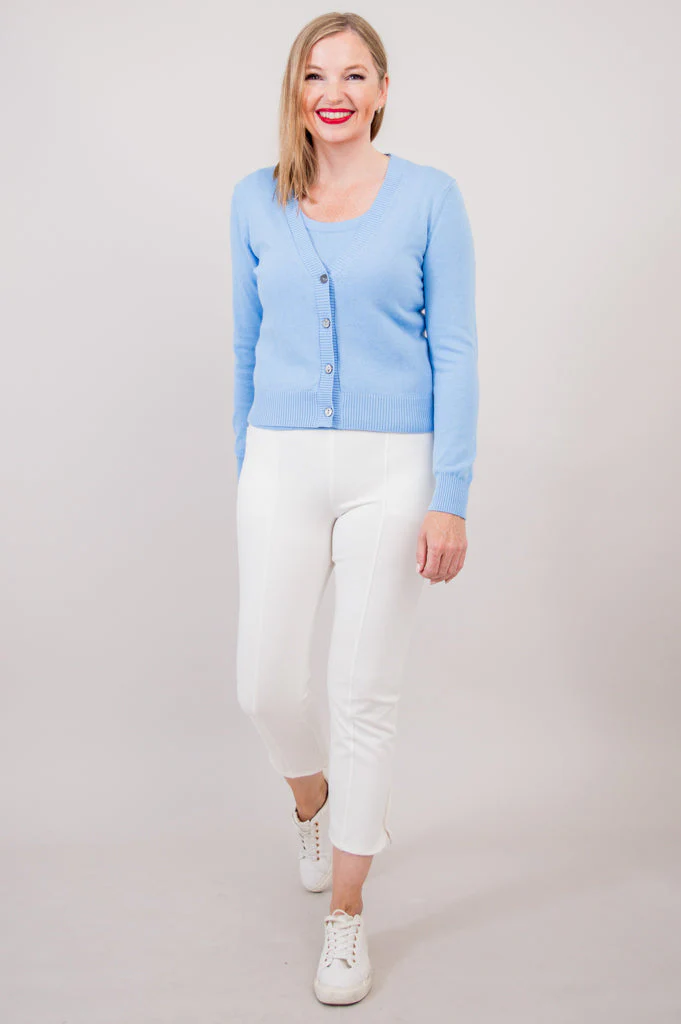 Tellie Cardigan, Blue, Cotton - Final Sale - Image 6