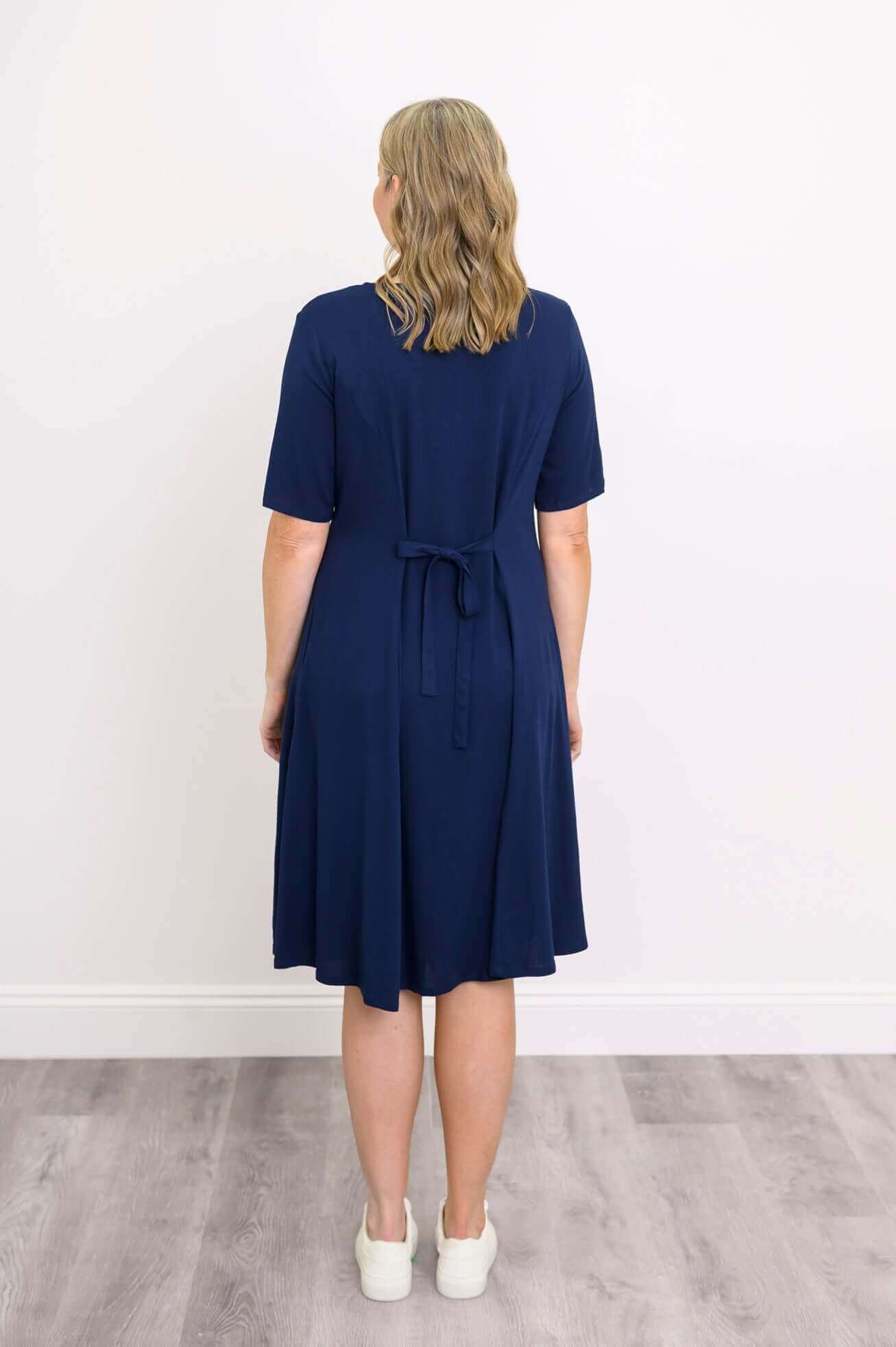 Teresa Dress, Indigo, Linen Bamboo - Image 4