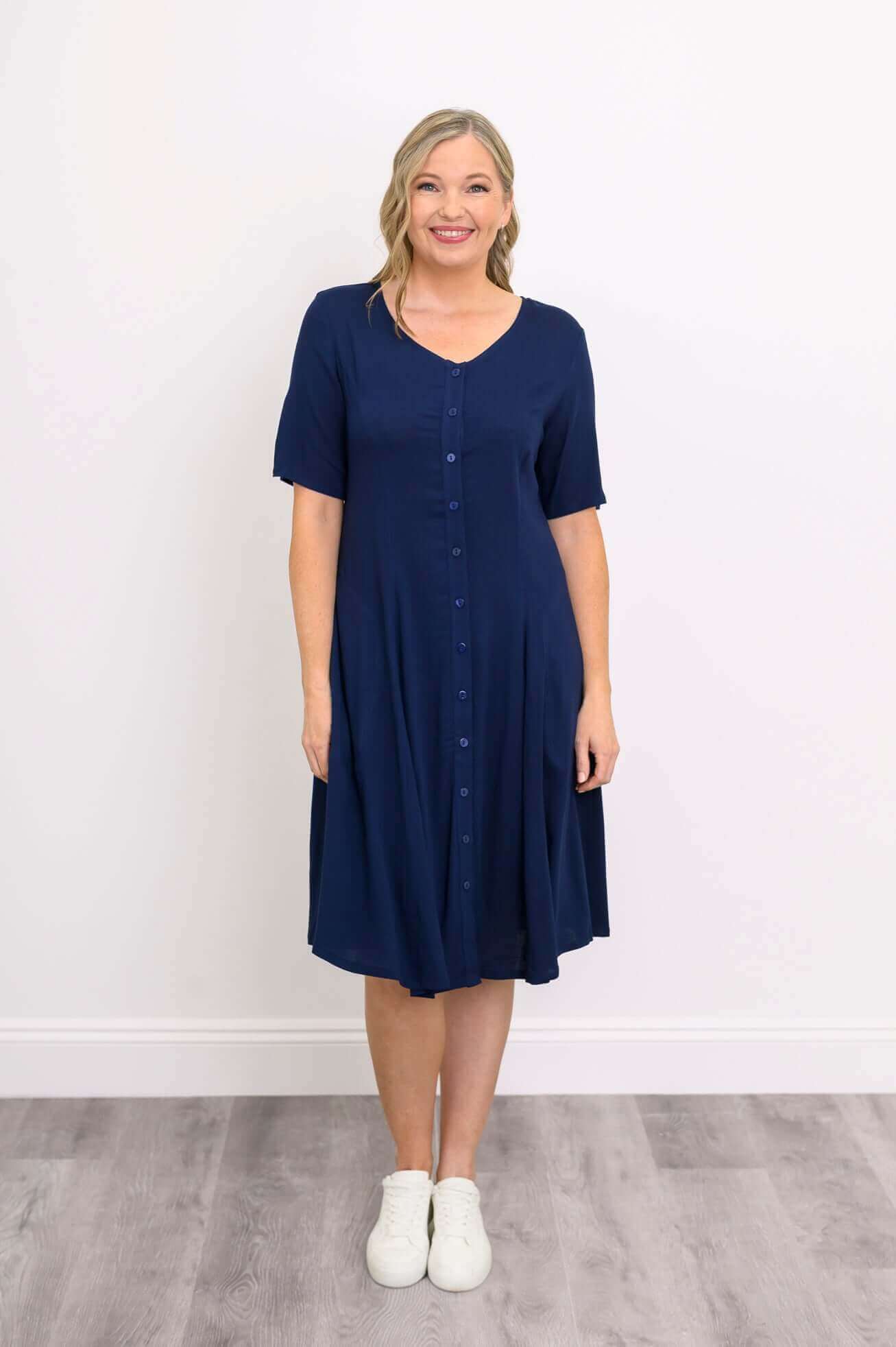 Teresa Dress, Indigo, Linen Bamboo - Image 5