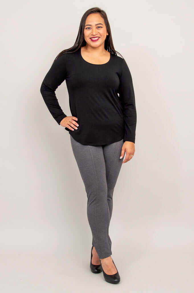 Tessa Long Sleeve, Black, Bamboo - Image 3