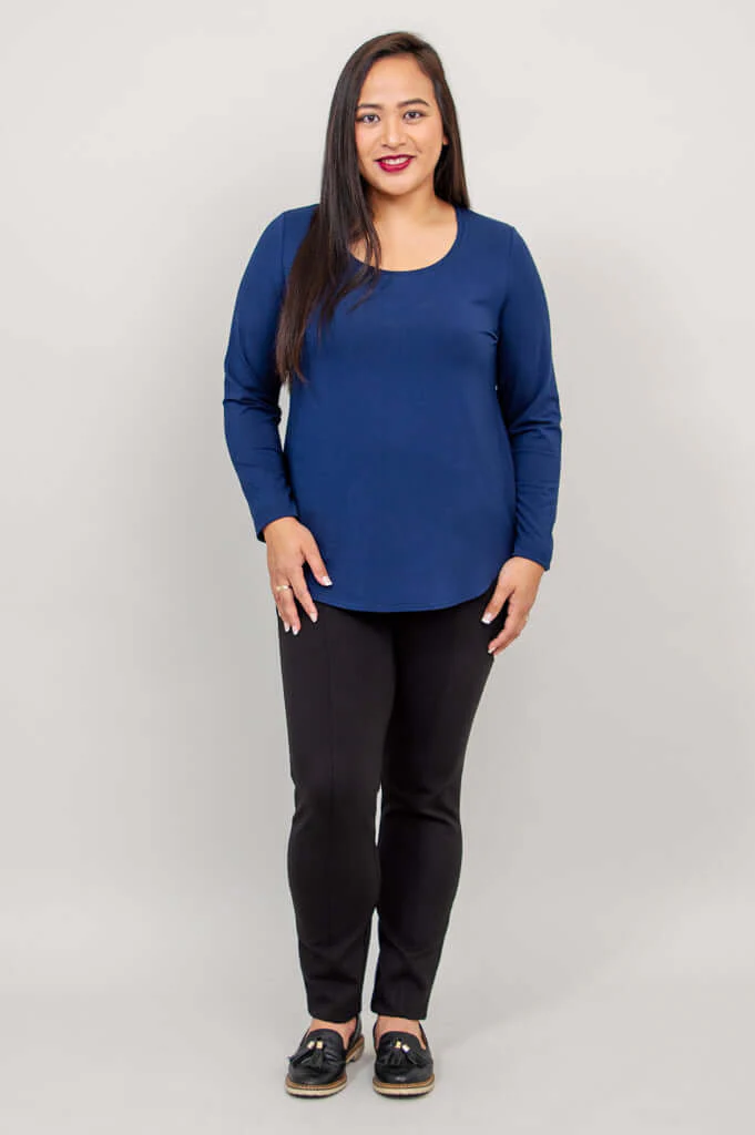 Tessa Long Sleeve, Indigo, Bamboo - Image 3