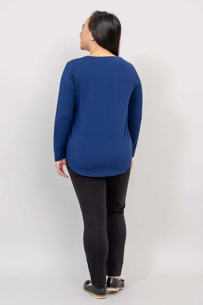 Tessa Long Sleeve, Indigo, Bamboo - Image 4
