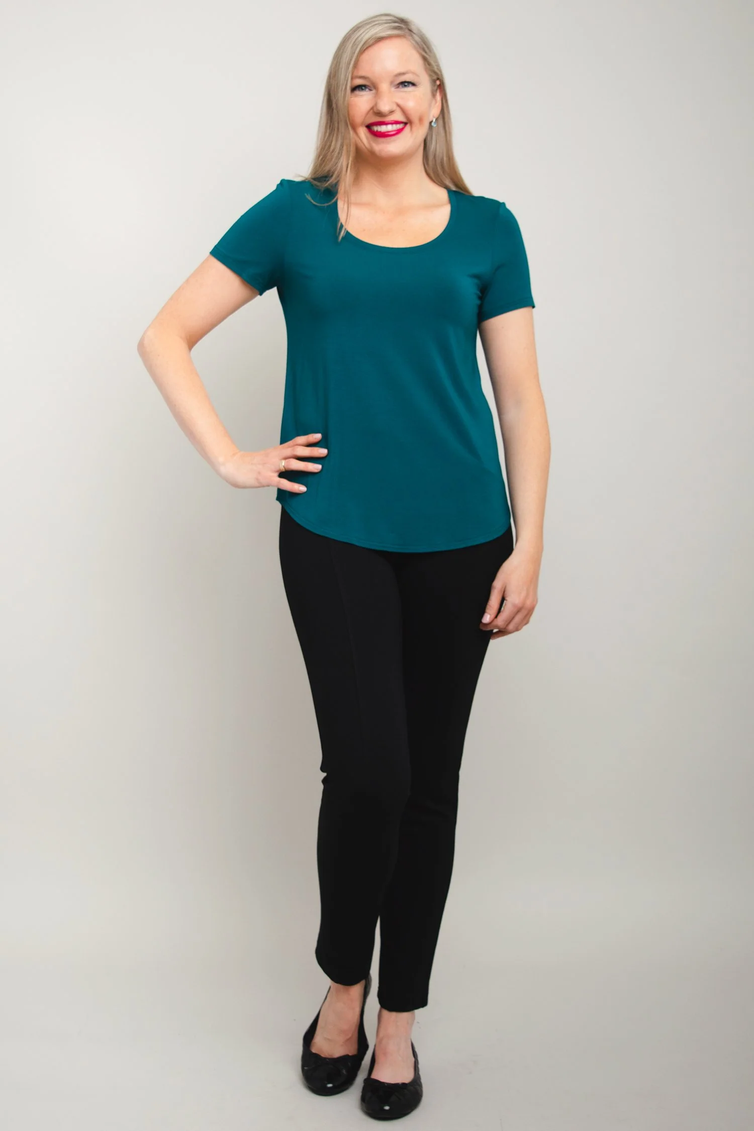 Tessa Tee, Teal, Bamboo - Image 4