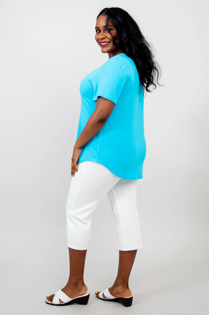 Tessa Tee, Turquoise, Bamboo - Image 4