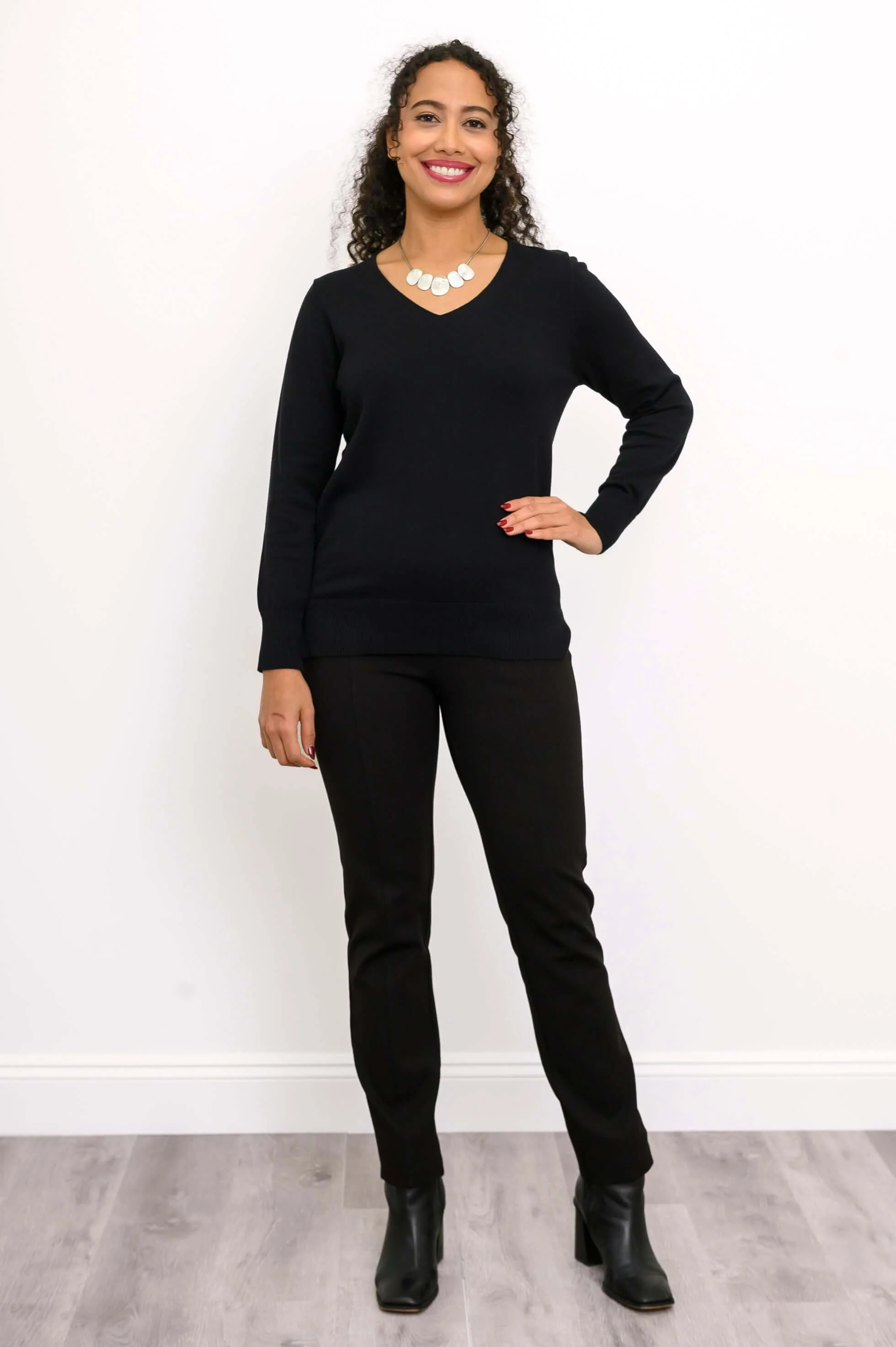 Tiff Sweater, Black, Cotton - Image 3