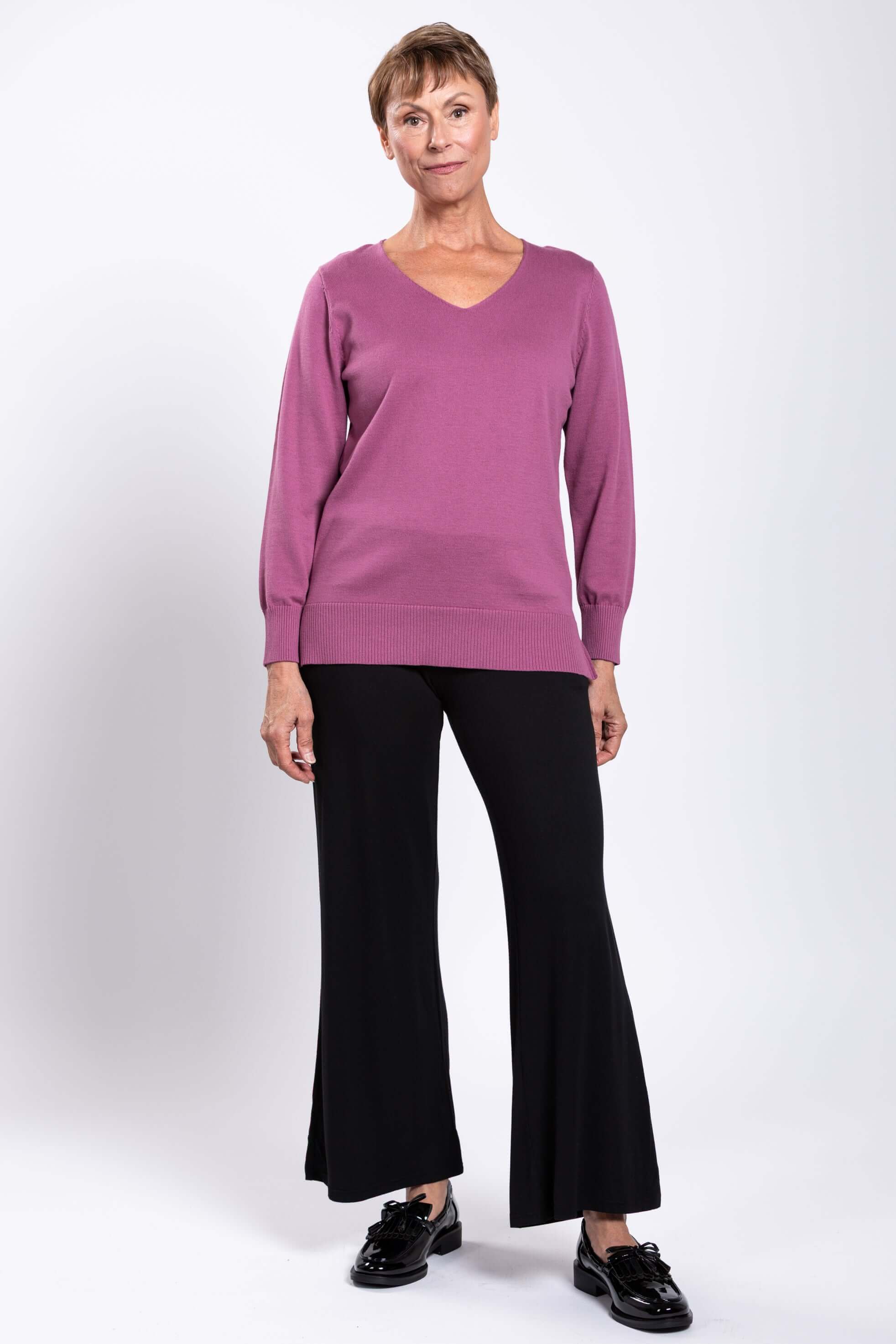 Tiff Sweater, Rose, Cotton - Image 2
