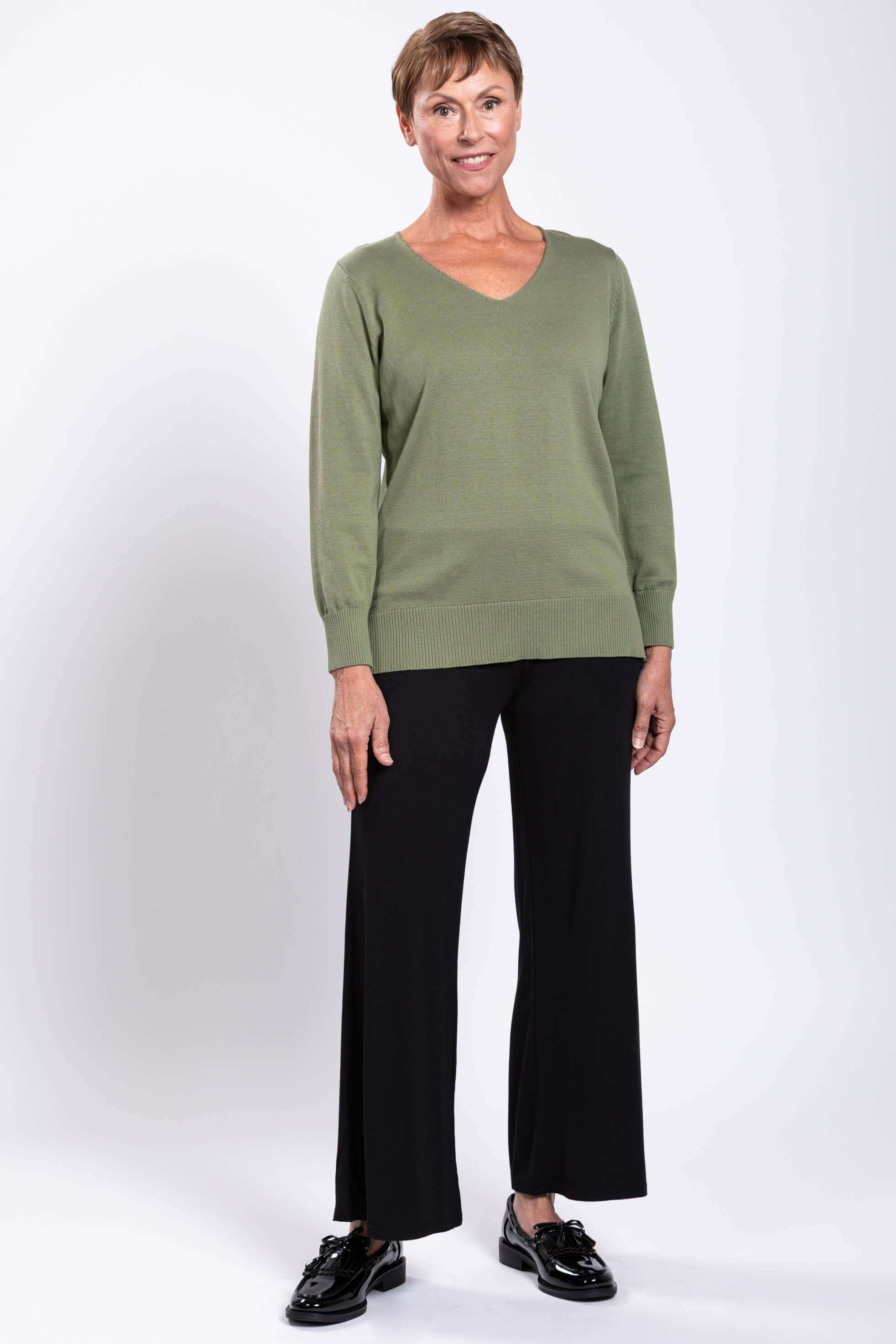 Tiff Sweater, Sage, Cotton - Image 4