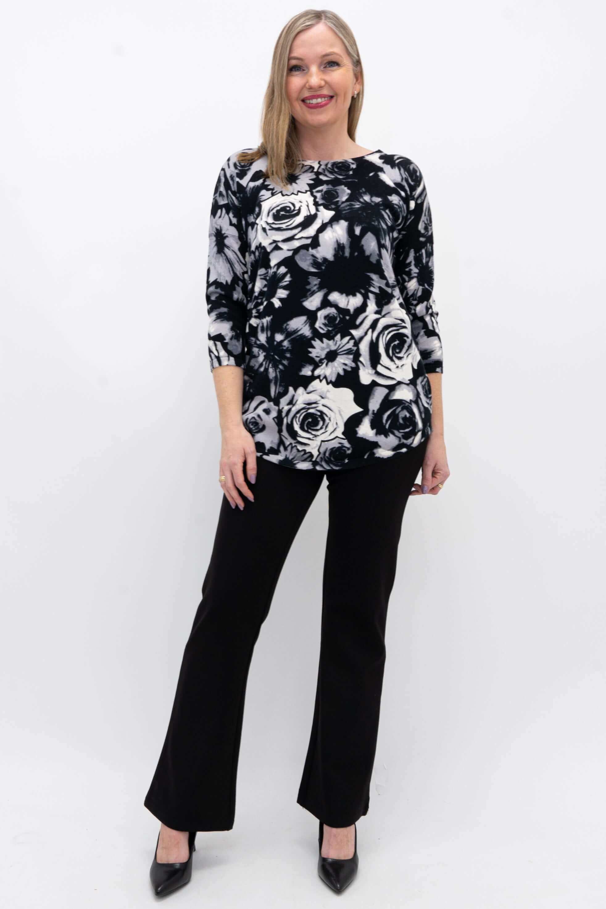 Tina Sweater, Black Rose, Bamboo Cotton - Image 2
