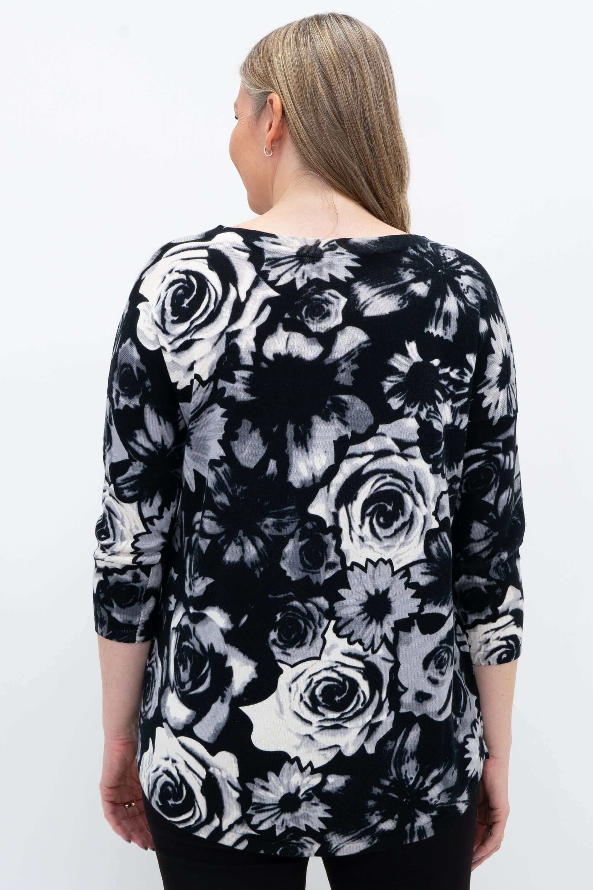 Tina Sweater, Black Rose, Bamboo Cotton - Image 3