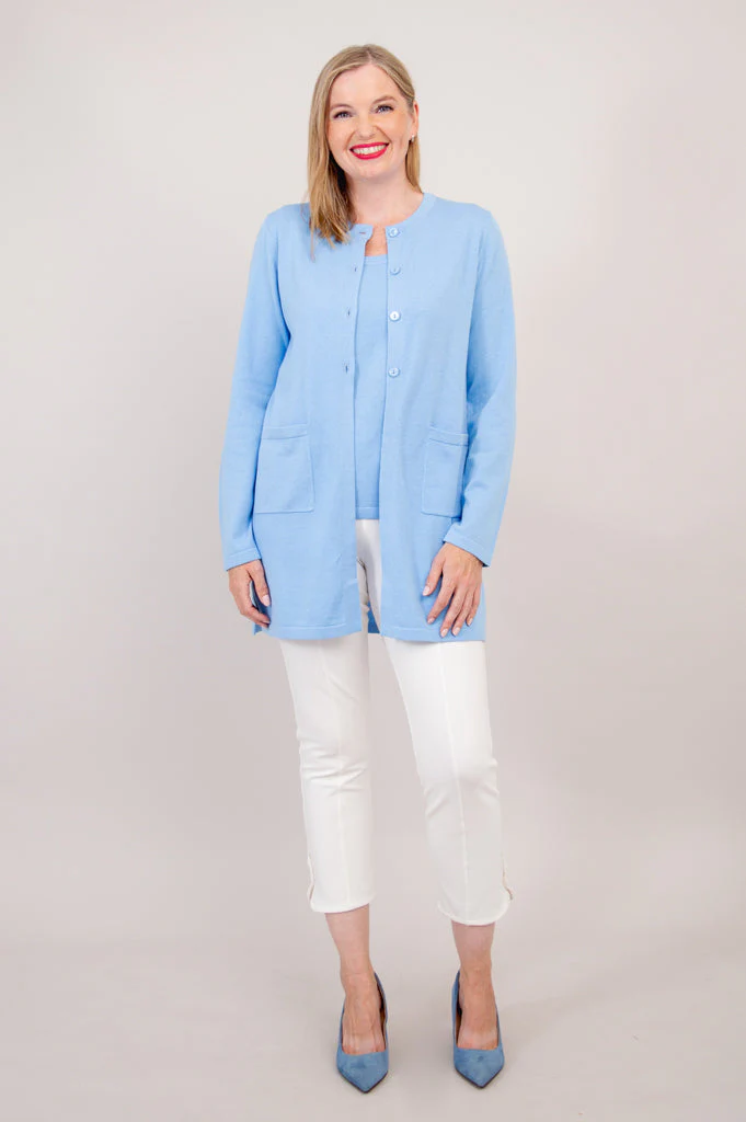 Tommy Cardigan, Blue, Cotton - Final Sale - Image 3