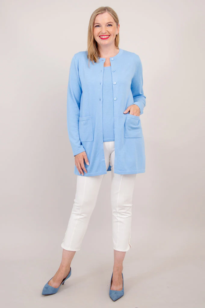Tommy Cardigan, Blue, Cotton - Final Sale - Image 4