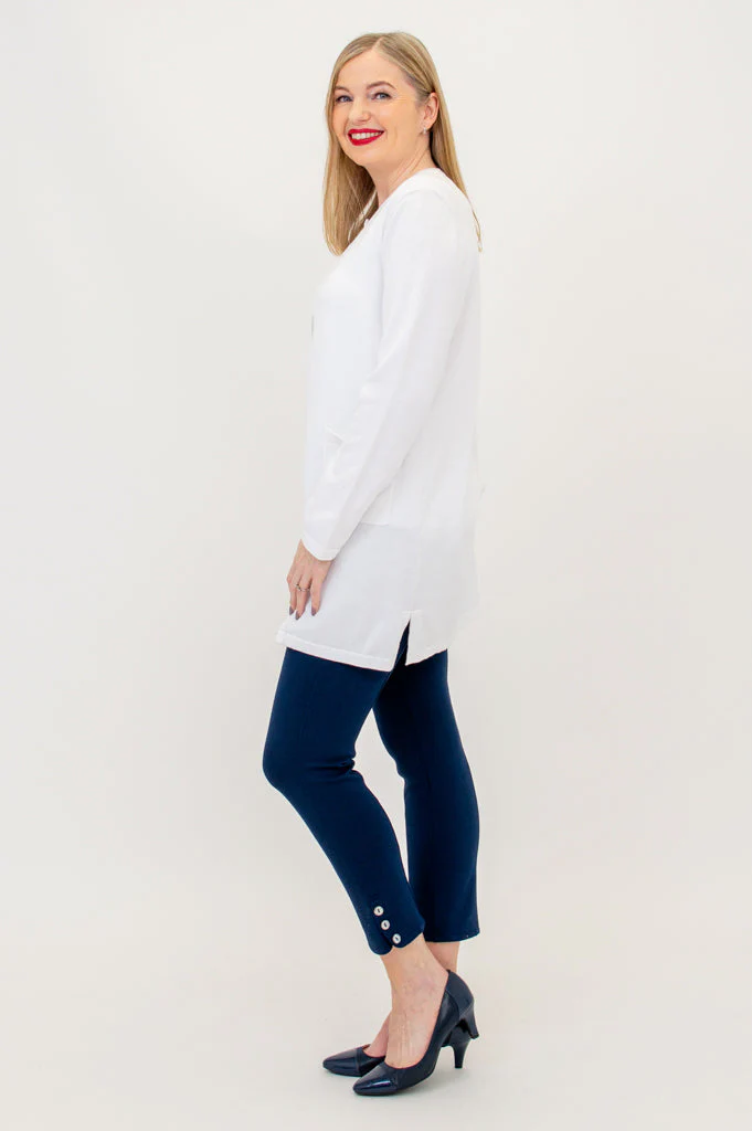Tommy Cardigan, White, Cotton - Final Sale - Image 4