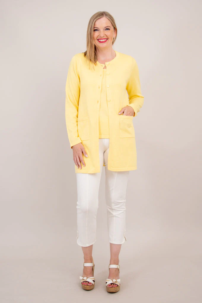 Tommy Cardigan, Yellow, Cotton - Final Sale - Image 3