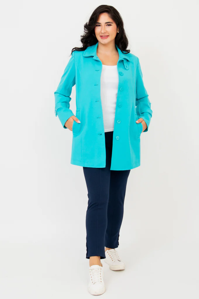 Tulip Jacket, Turquoise, Modal - Image 2