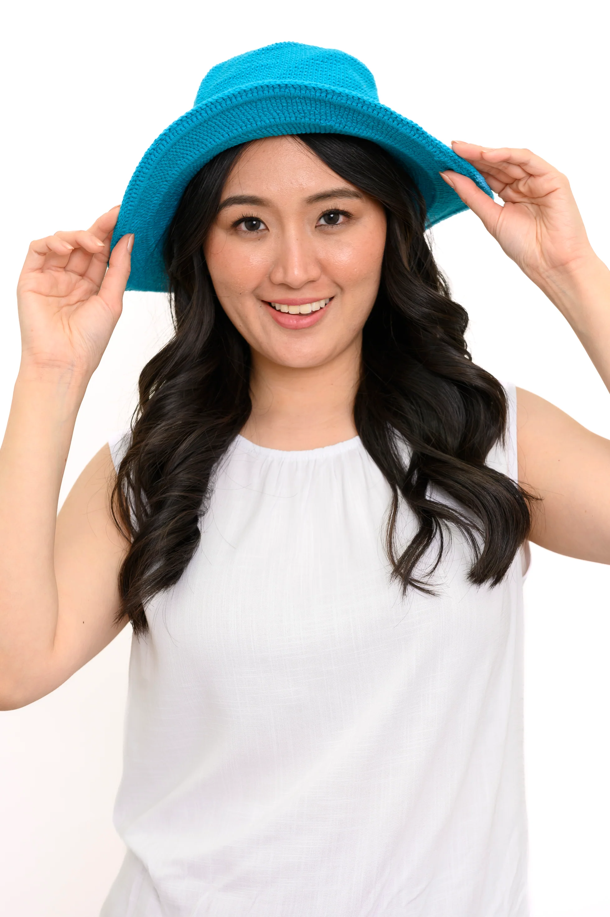 Turquoise Hat, Cotton - Image 2