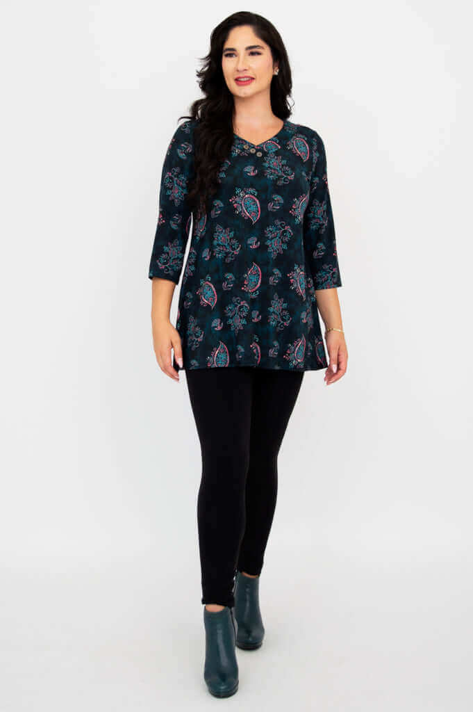 Vana 3/4 Tunic, Persia, Bamboo - Image 2