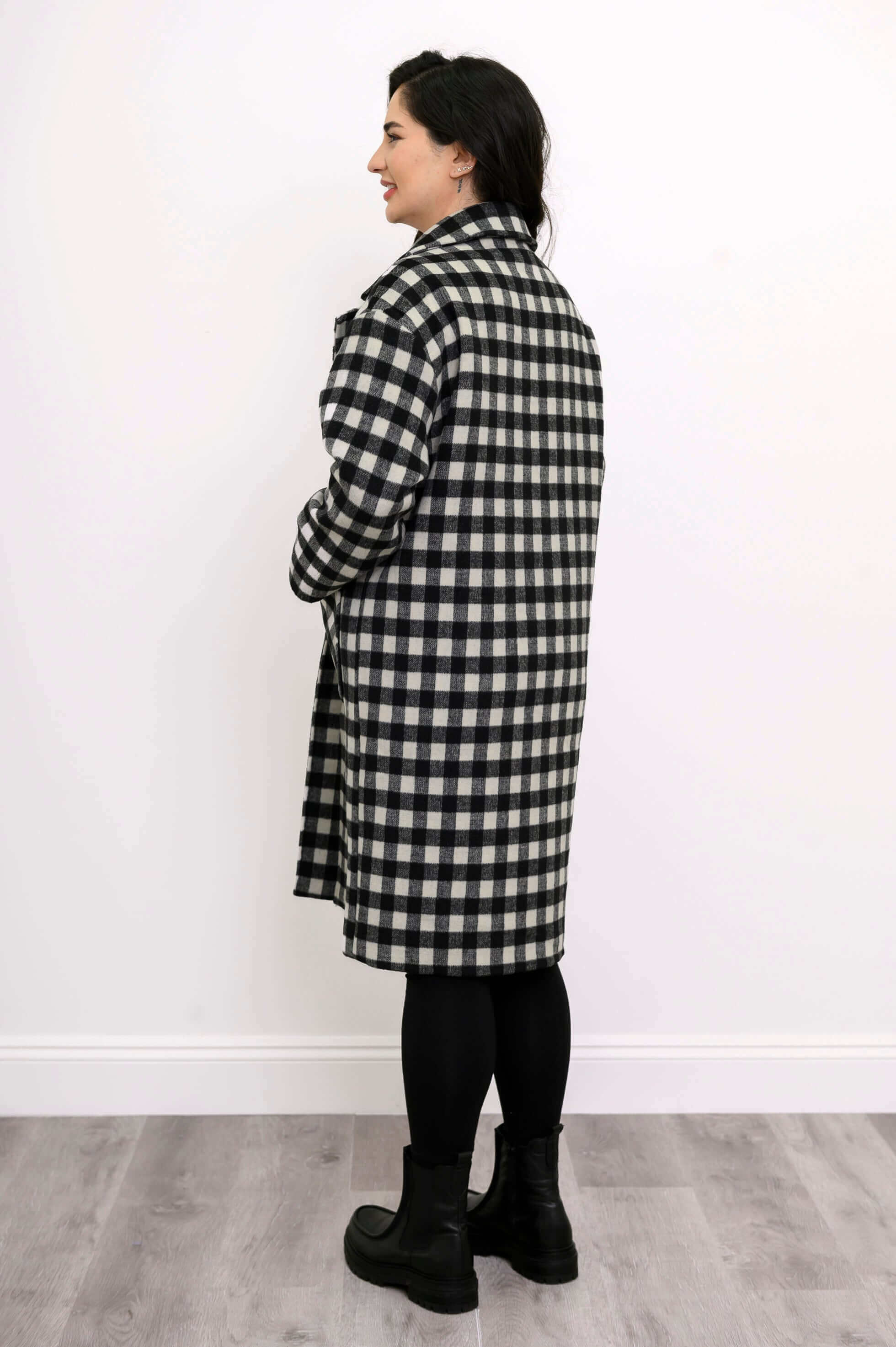 Vanessa Coat, BW Check, Boiled Wool - Image 5