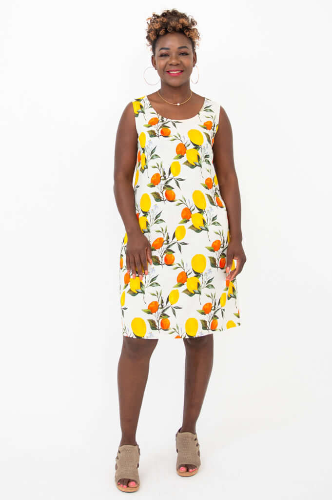 Velma Dress, Lemonade, Linen Bamboo - Image 2