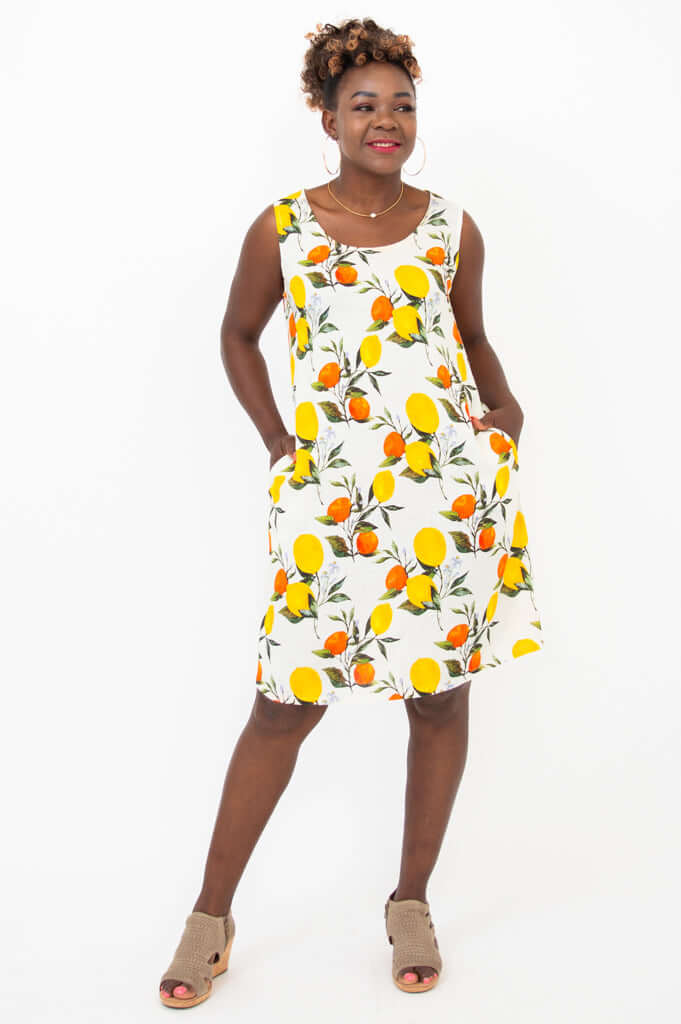 Velma Dress, Lemonade, Linen Bamboo - Image 3