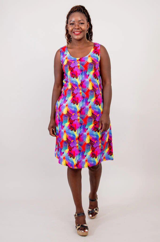 Velma Dress, Starburst, Linen Bamboo - Image 7