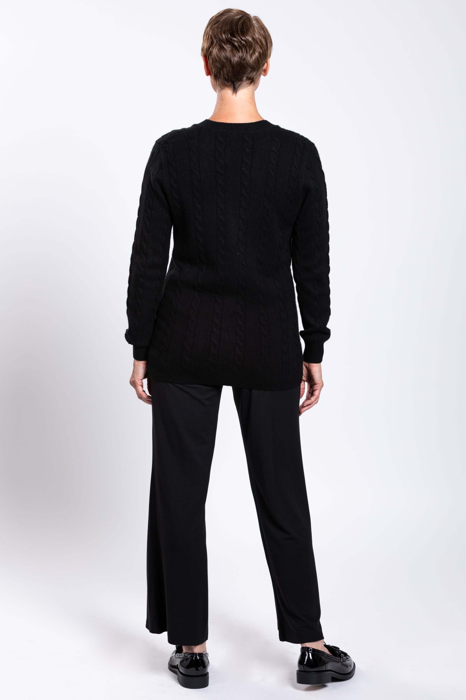 Ventura Cardigan, Black, Wool Cashmere - Image 5
