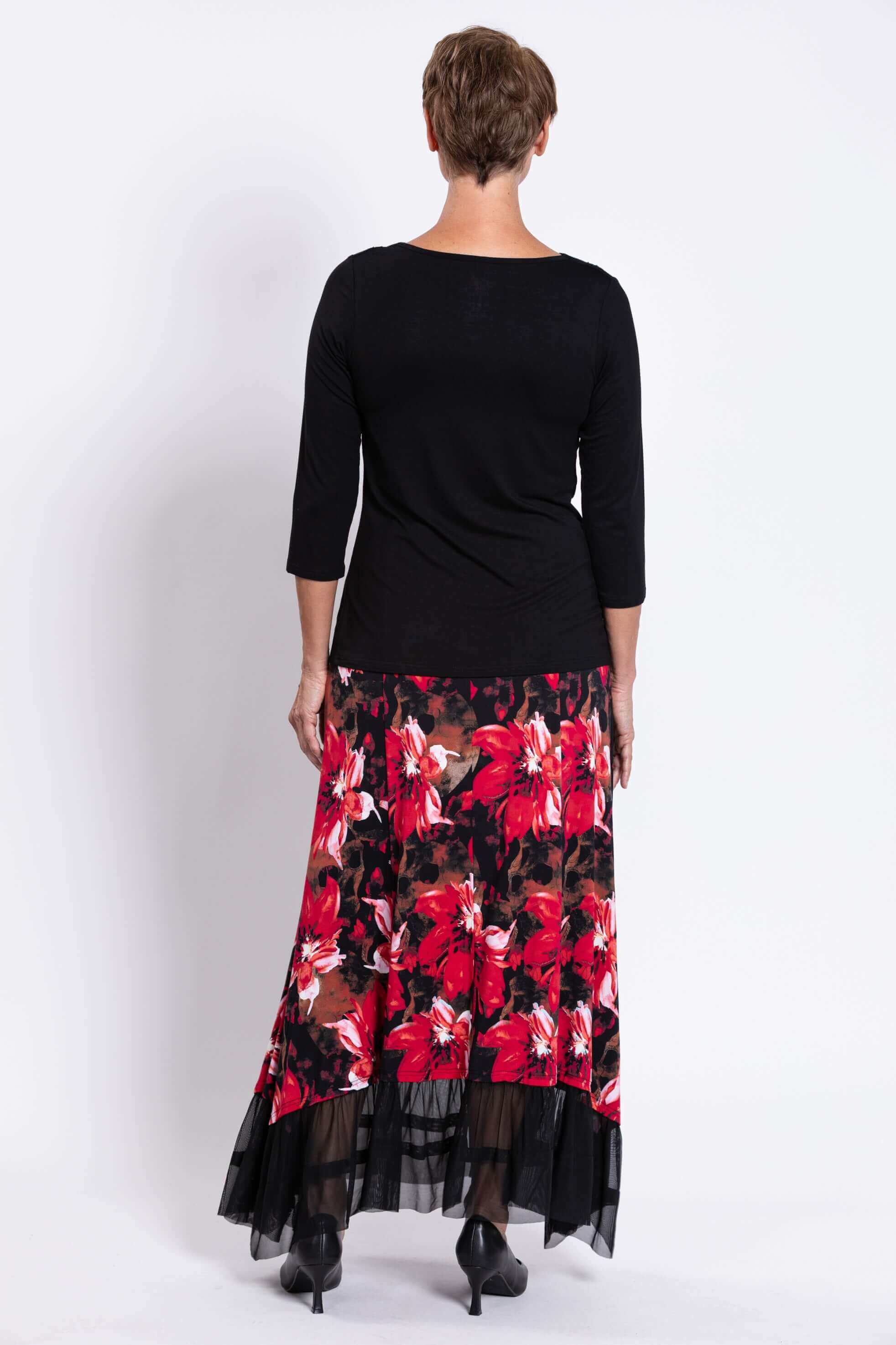 Vera Skirt, Lipstick Poinsetta, Bamboo - Image 2