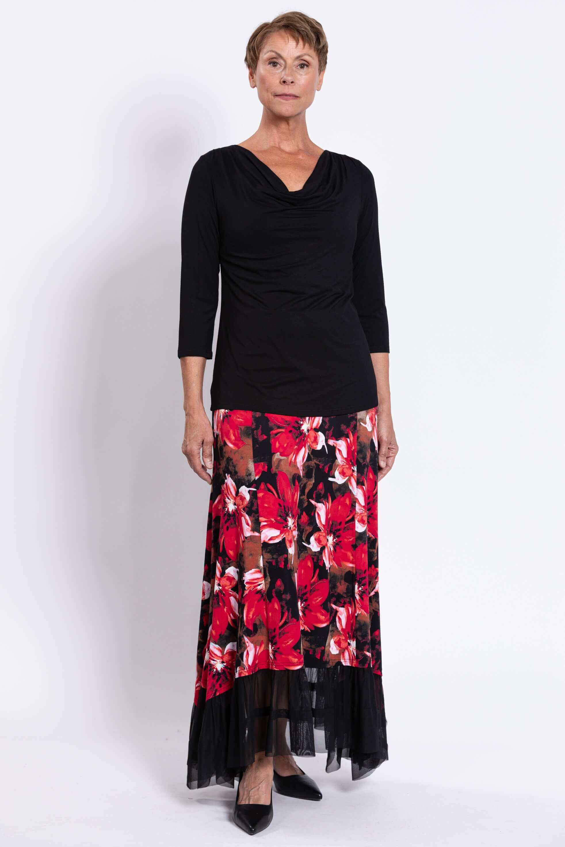 Vera Skirt, Lipstick Poinsetta, Bamboo - Image 4