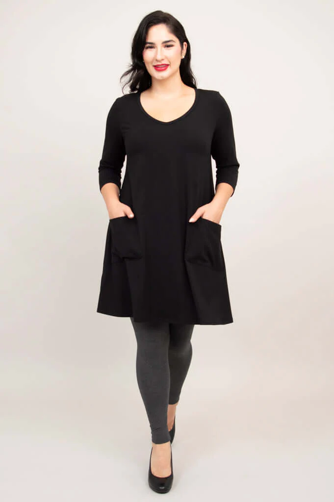 Veronica Tunic, Black, Bamboo - Image 4