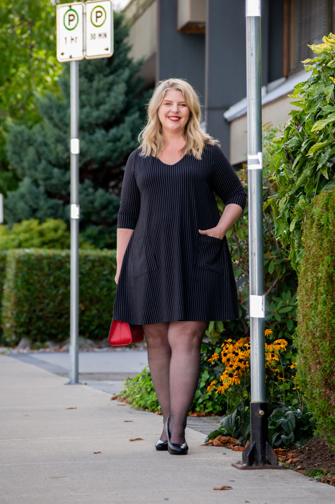 Veronica Tunic, Blk/Grey Stripe, Bamboo - Image 3