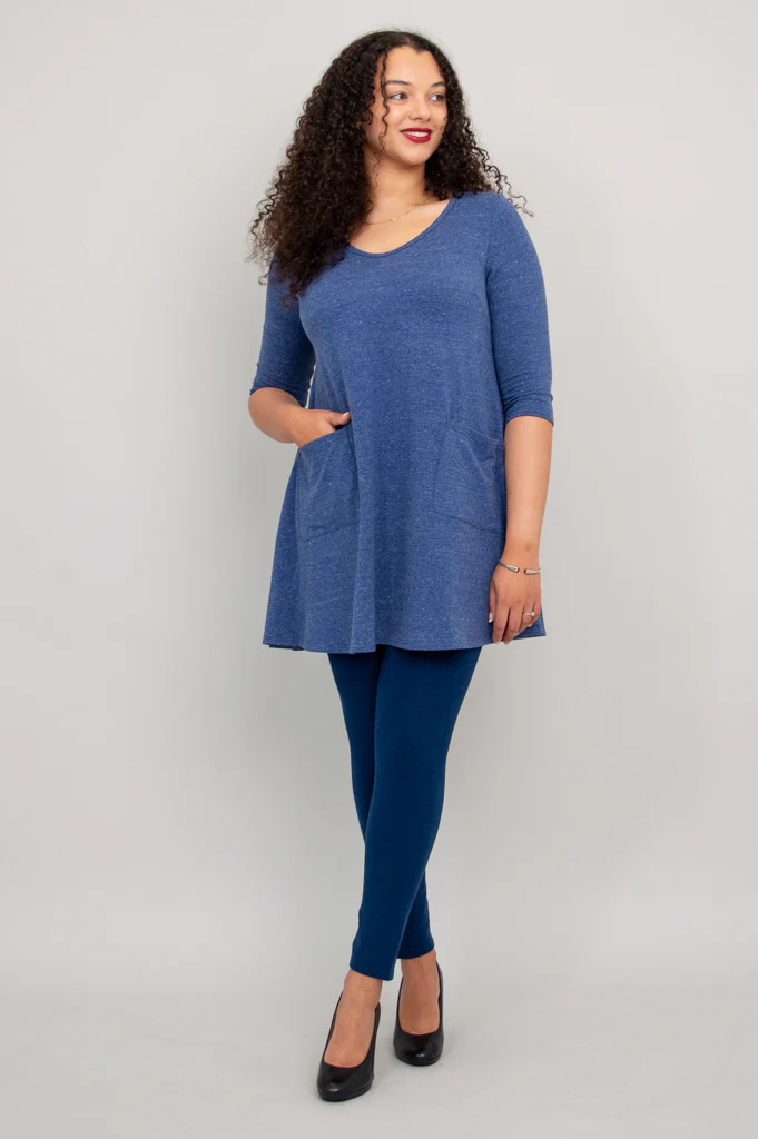 Veronica Tunic, Denim, Bamboo - Final Sale - Image 3