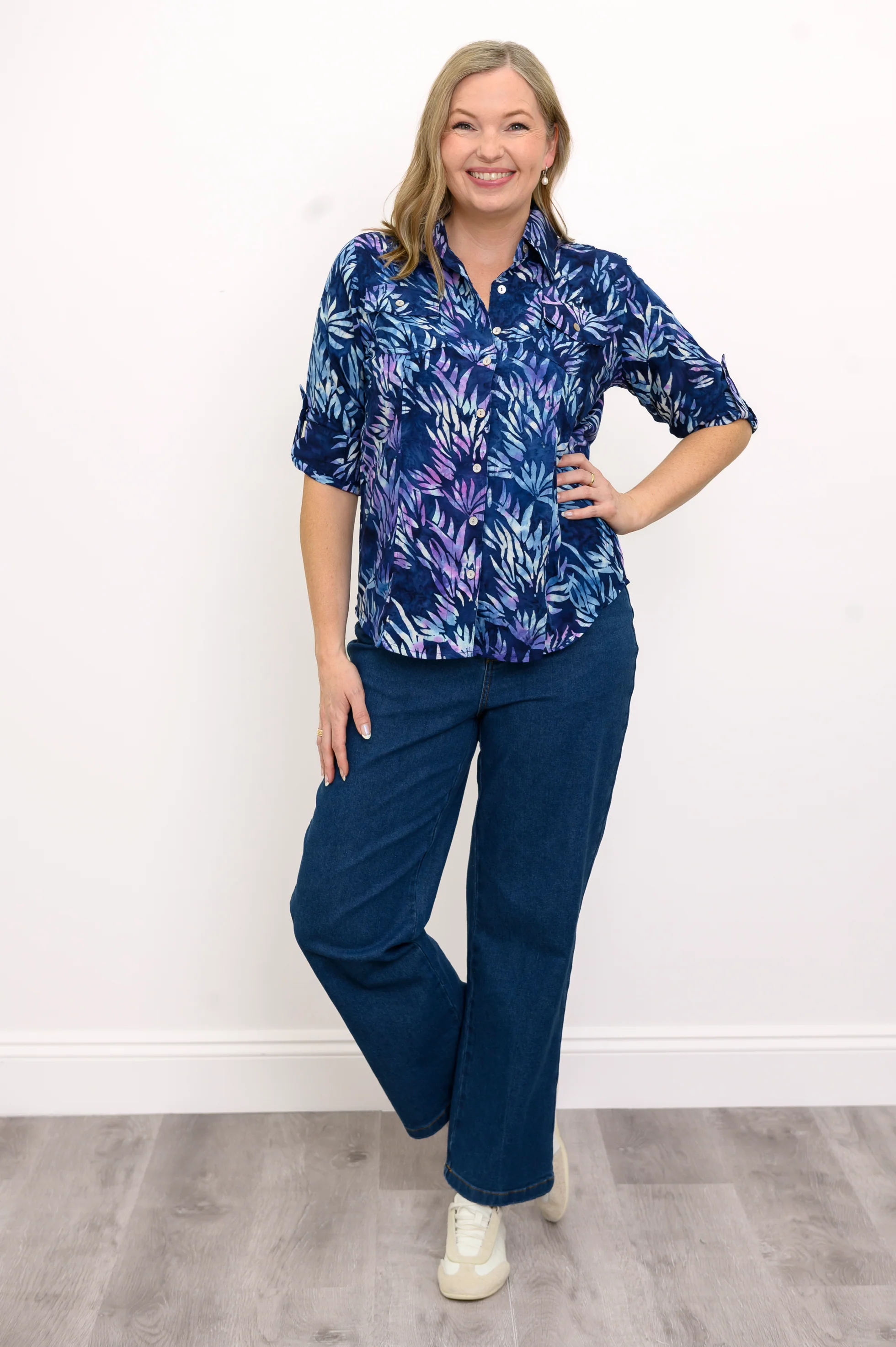Wendy Blouse, Violet Leaves - Image 2