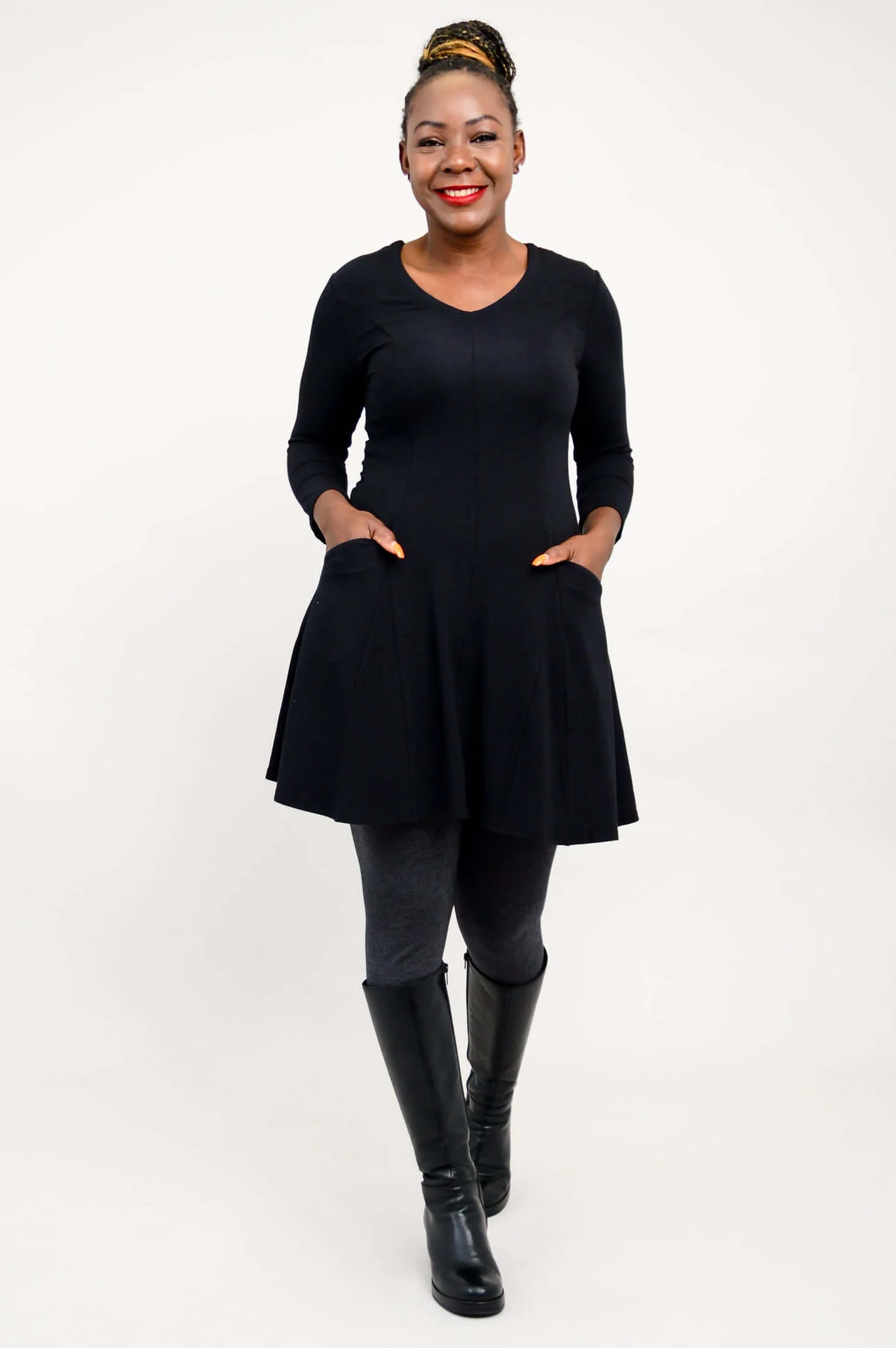 Wilma Tunic, Black, Bamboo - Image 3