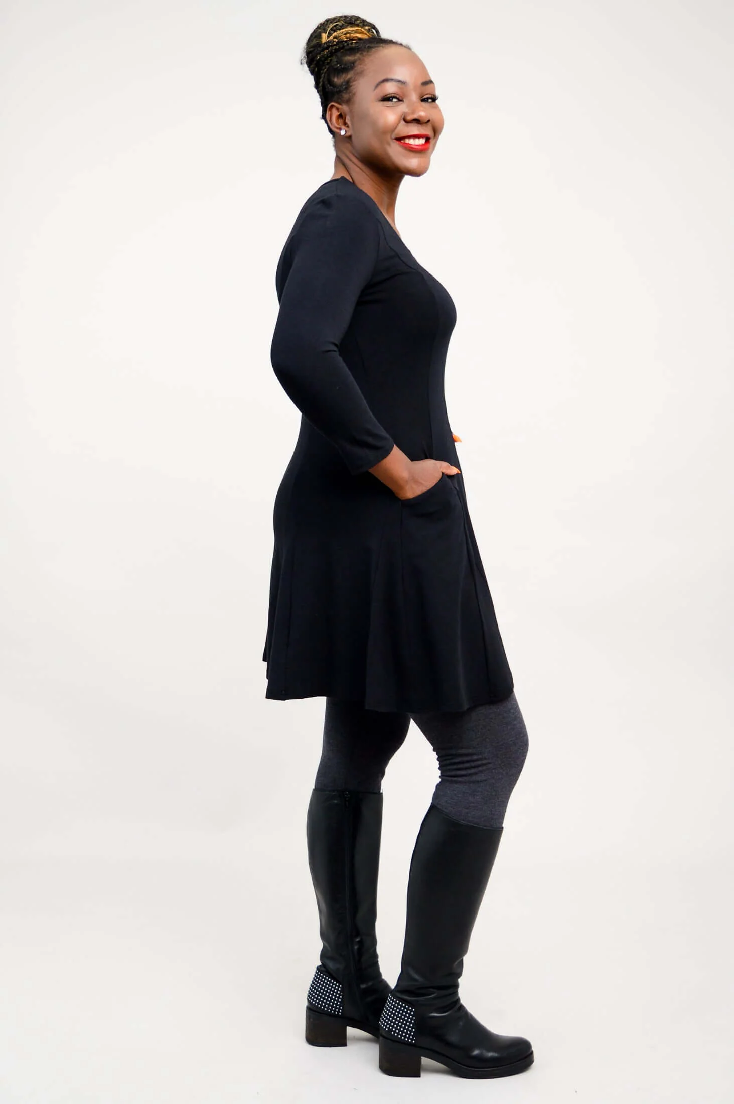 Wilma Tunic, Black, Bamboo - Image 5