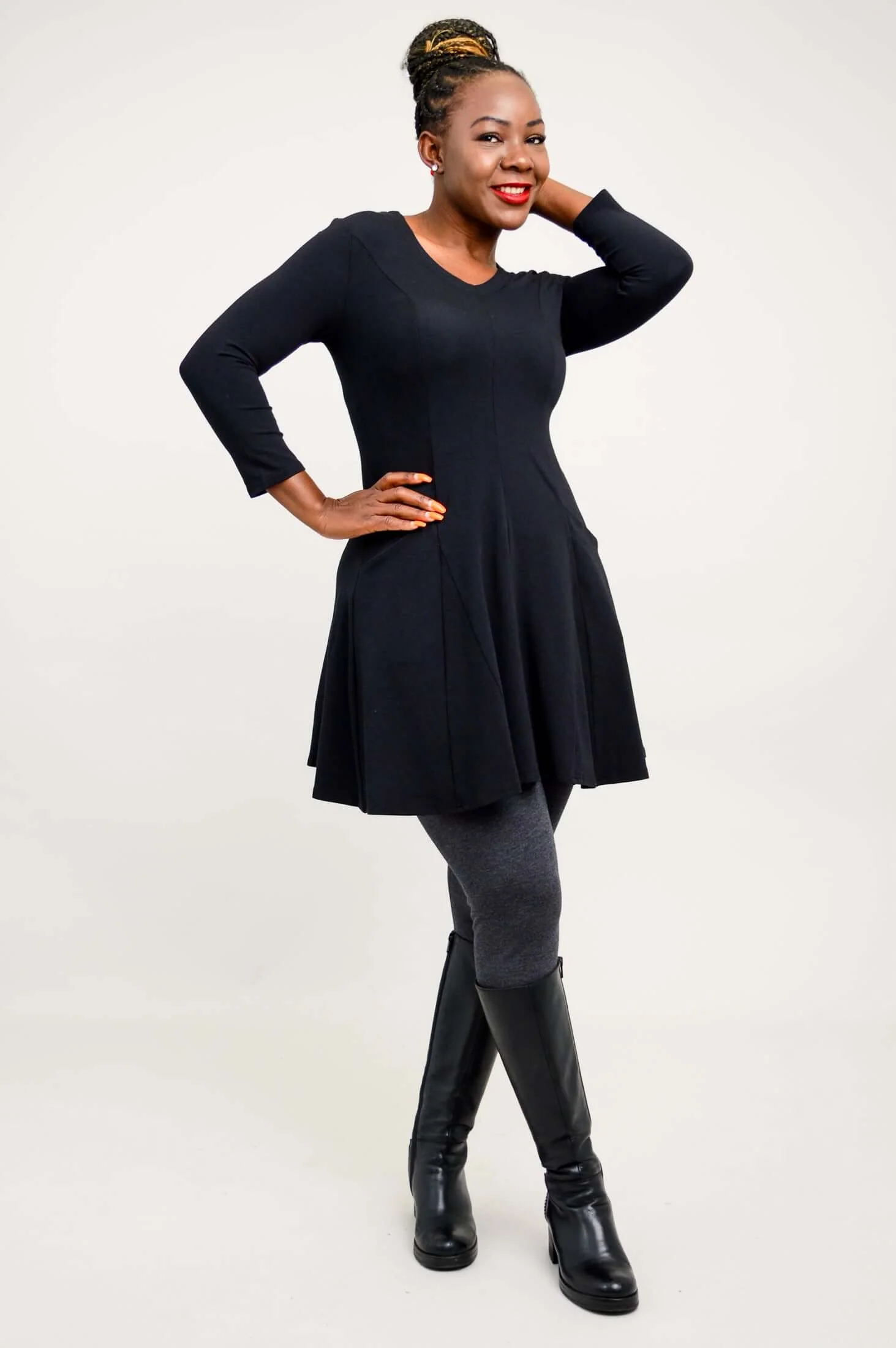 Wilma Tunic, Black, Bamboo - Image 6