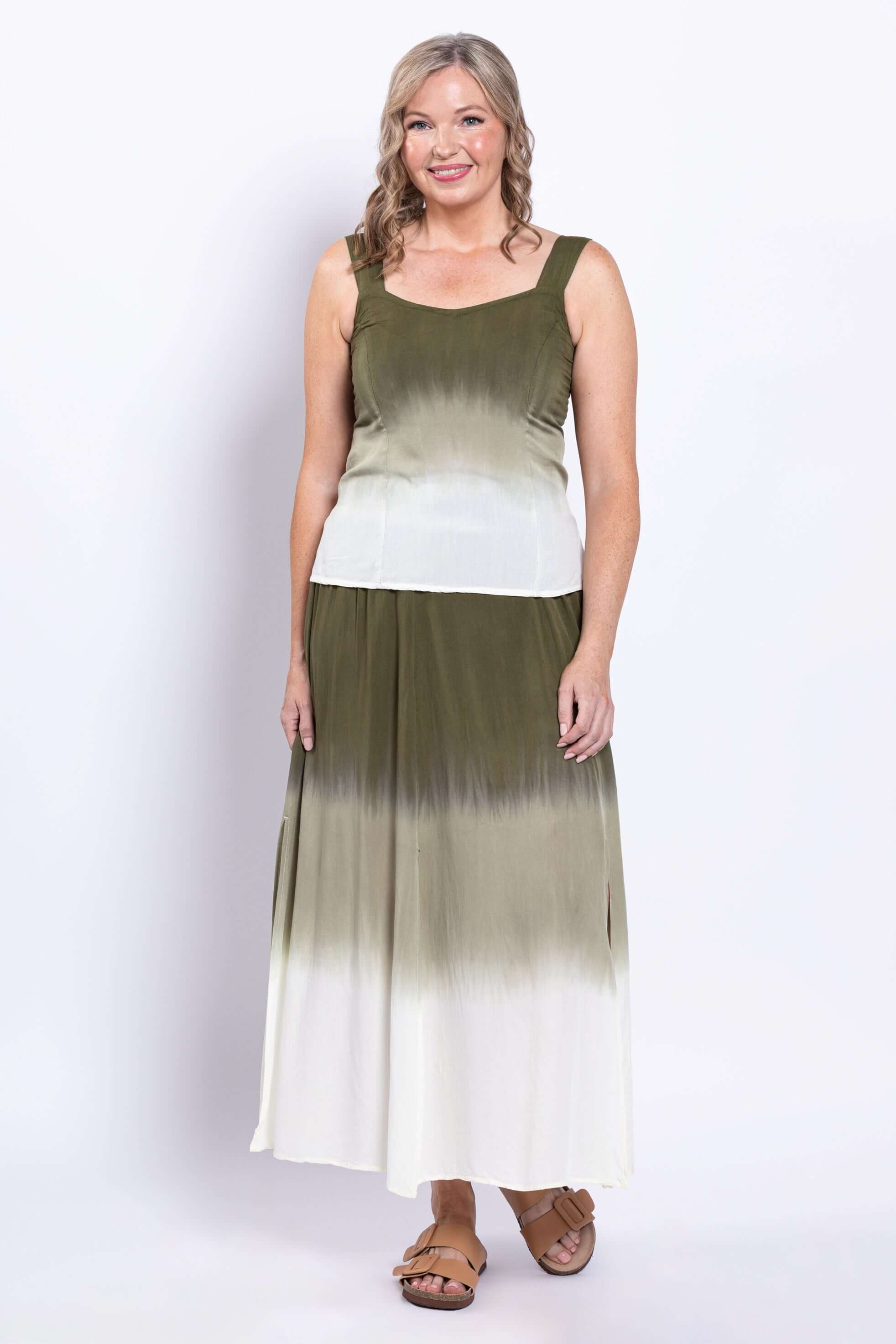 Winsome Tank, Green Dip-Dye - Image 2