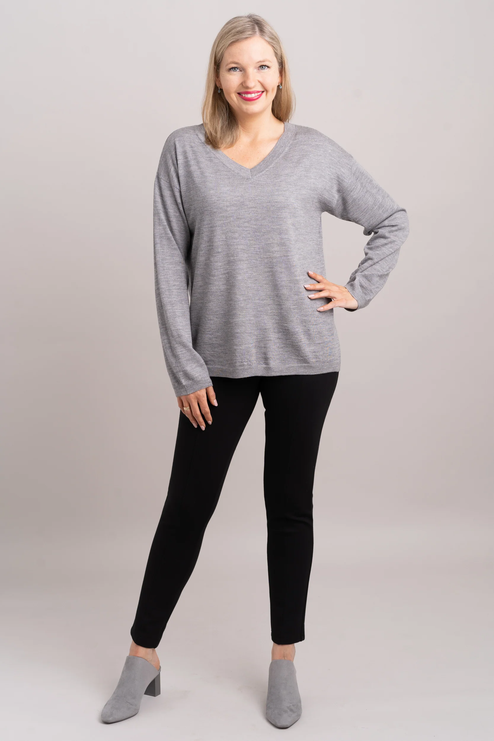 Wishes Sweater, Greyish Shadow, 100% Merino Wool - Image 4