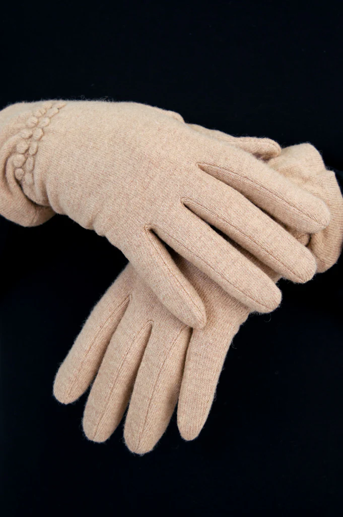 Wool Gloves, Beige - Image 5