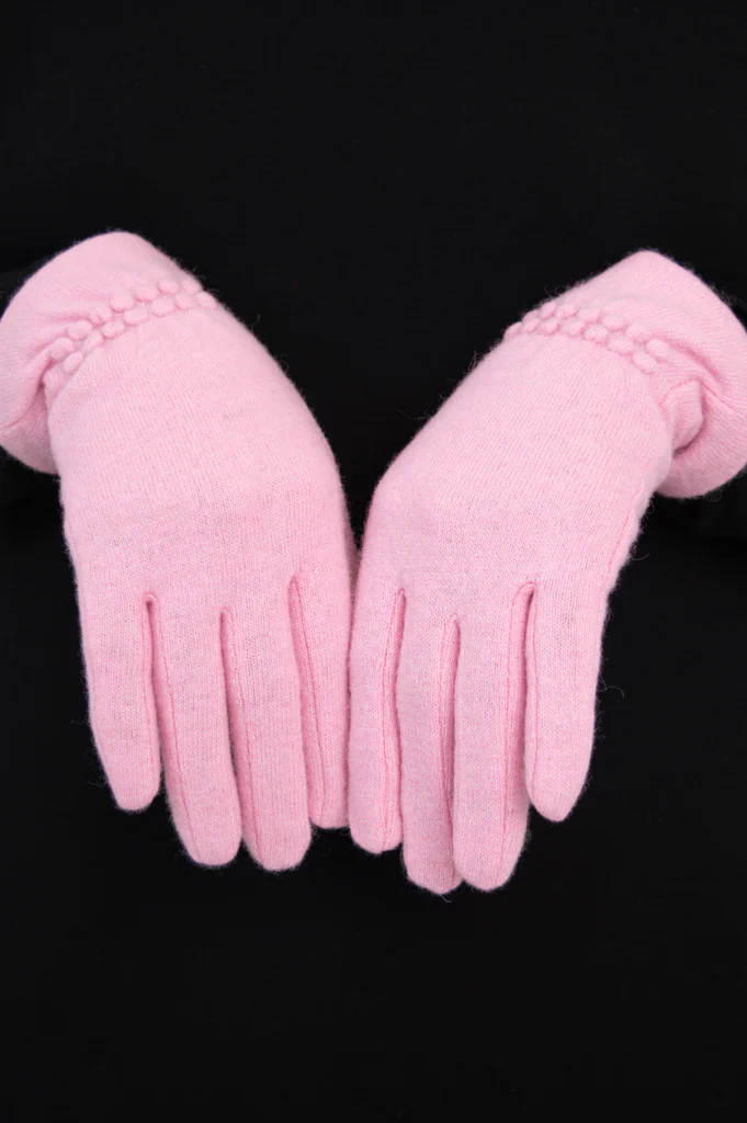 Wool Gloves, Pink - Image 4